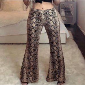 Snakeskin flare Pants